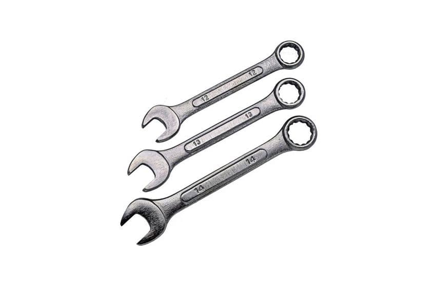 Rozsdamentes acél villáskulcs mérete 12, 13, 14 mm.